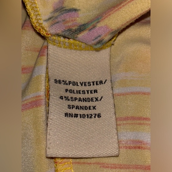 ECI NY Women Yellow Watercolor Maxi Dress Artsy Vibrant Size 10 Art To Wear Boho - Picture 7 of 9